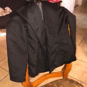 Black womens pea coat size medium